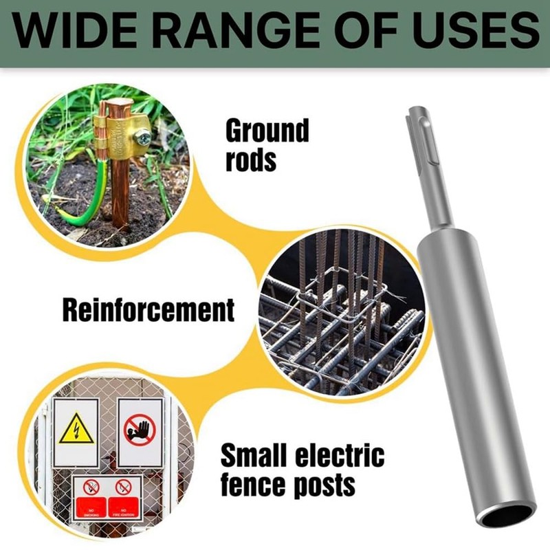 Fowecry SDS-Plus Ground Rod Driver for 5/8Inch & 3/4Inch Rods