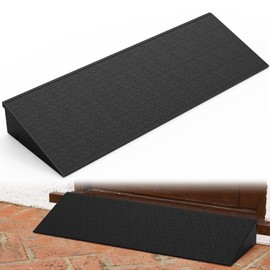 Nilight 2.4" Rise Threshold Ramp for Doorways, 19.7" Wide Low Profile Rubber Smooth Access Door Ramp for Doorway, Curb, Home Steps, Bathroom