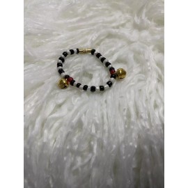 Unbranded Black and White Baby Bead Bracelets With Bells