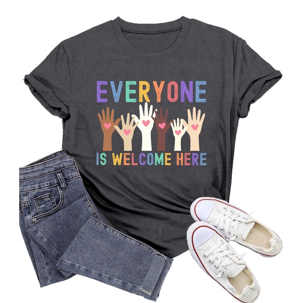 Potia Equality T-Shirt for Women Everyone is Welcome Here Shirt