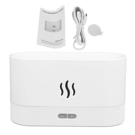 Essential Oil Diffuser Flame Light Aromatherapy Humidifier Quiet Operation USB Powered Mist Diffuser for Home Bedroom White