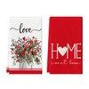 Artoid Mode Flower Vase Heart Love Valentine's Day Kitchen Towels
