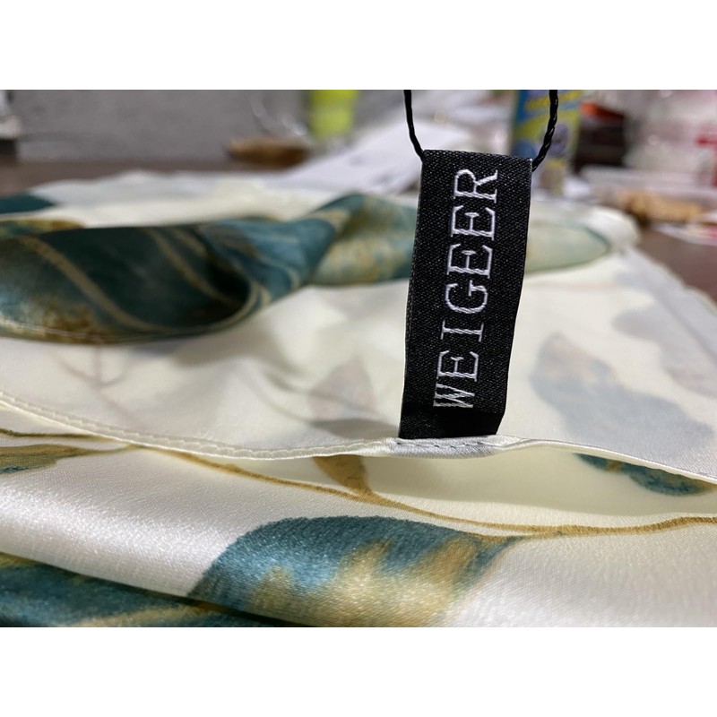WEIGEER Silk Scarf Women Chiffon Shawl Lotus Scarf White Neckerchief