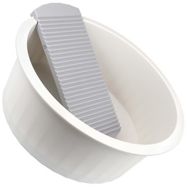 DOERDO Washboard Basin Laundry Wash Basin Hand Washboard for Laundry Washing Clothes Portable Washtub for Home Bathroom,13.9x5.4 Inch, White