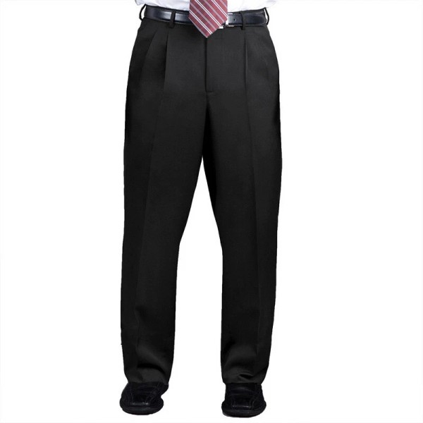Executive Apparel Men's Black Work Dress Pants Durable 100% Polyester