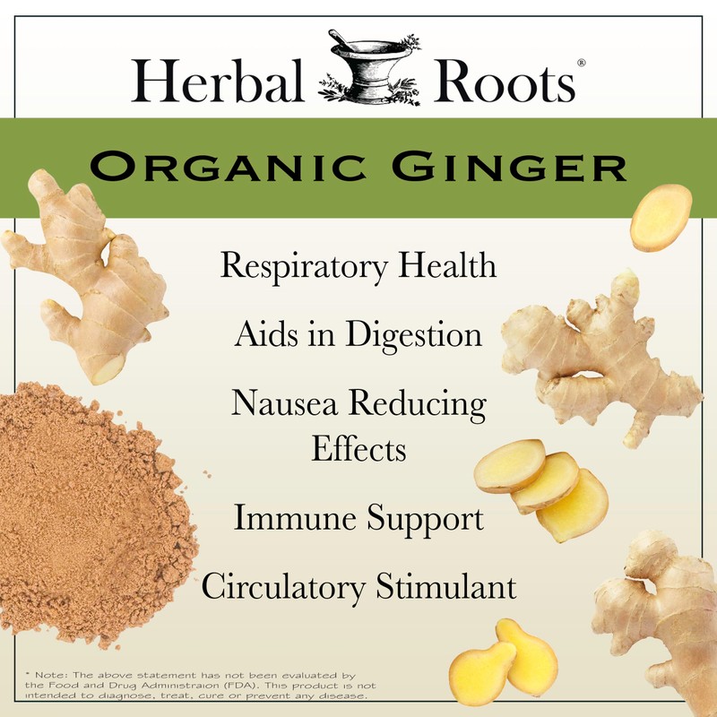 Herbal Roots Ginger Supplement | Organic Ginger Root Capsules |