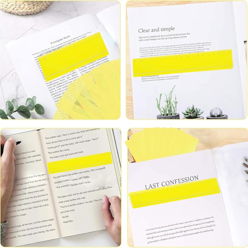SANTUO Coloured Overlays for Dyslexia 10 Pack - Yellow Overlays