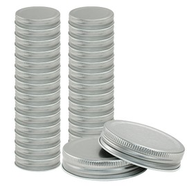 Waziaqoc 30 Pack Mason Jar Lids Regular Mouth, Leak Proof Secure Mason Storage Solid Caps Jars Lids, 2.75 inch/70mm, Silver