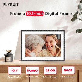 Digital Picture Frame, 10.1'' Frameo Digital Frame Wifi, 1280*800 HD Touch Screen, 32GB Memory, Wall Mountable Digital Photo Frame, Auto-Rotate, Share Instantly, Wedding, Birthday Gifts for Women, Mom