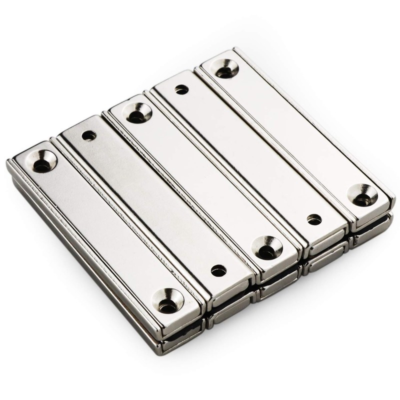 LOVIMAG Neodymium Rectangular Pot Magnets-66 lbs Pulling Force-60x13.5x5mm 10 Packs