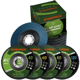 SANDPROX Flap Disc 115mm 10 PCS Sanding Grinding Discs 40/60/80/120 Grit Type 29 Angle Grinder Discs for Sanidng Grinding Metal Wood