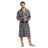 FashGudim Men's Cotton Lightweight Thin Short Dressing Gown Checked Summer