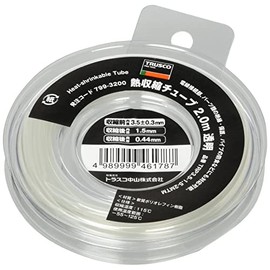TRUSCO TRP3.51.52MTM Heat Shrink Tubing, 2:1 Shrinkage Ratio, Transparent