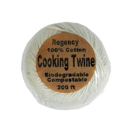 Regency Wraps Butchers Cooking Twine Ball, Made of Heavy-Weight Natural Cotton for Turkey Trussing and Meat Prep for Roasting, 200 ft Ball