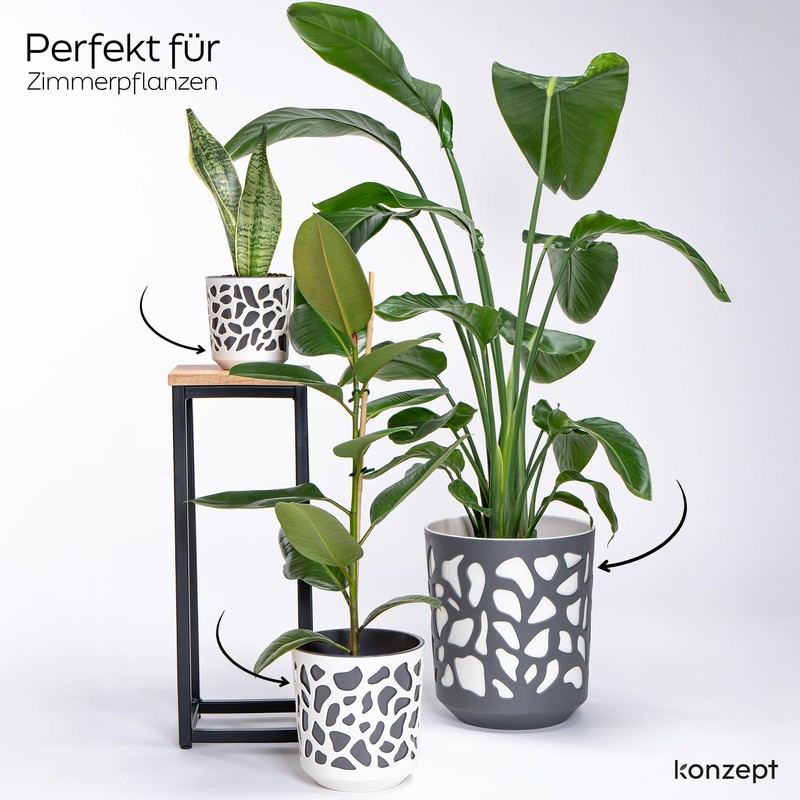 KONZEPT Flower Pot with Insert (Diameter 19 cm) - Large