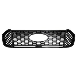 Fuel Rider Grille Inserts Overlay Trim for Front Grille Compatible with 2019-2022 Ford Ranger - Gloss Black ABS Snap On Mesh Insert, OE Look- Car Truck Accessories