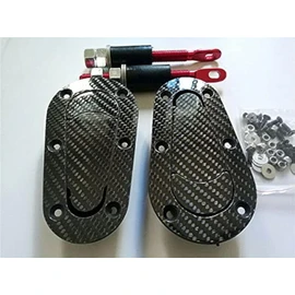 Carbon Fiber Racing Car Bonnet Plus Flush Mount Hood Latch Steel Pin Locking Kit