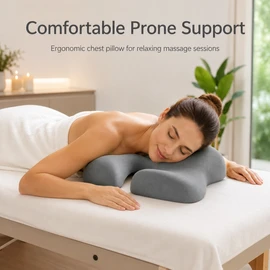 Massage Table Breast Pillow for Prone Comfort – Chest Hollow Wedge Support Cushion for Spa and Home Use