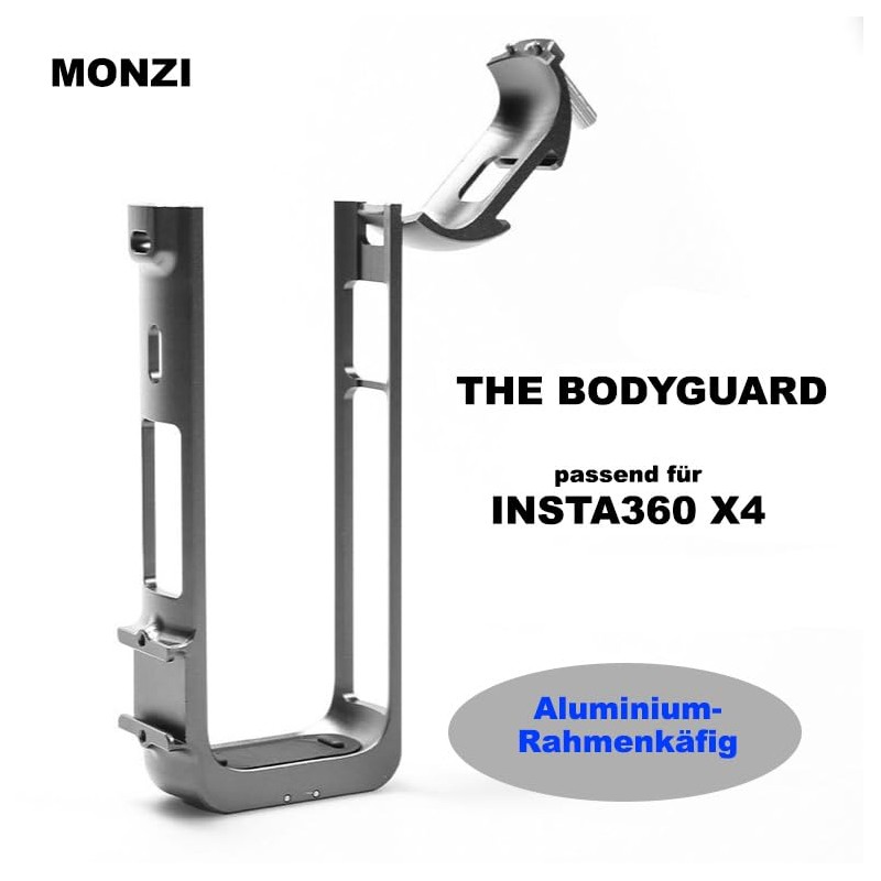 Monzi Aluminium Frame Cage for Insta360 X4, Protective Case for