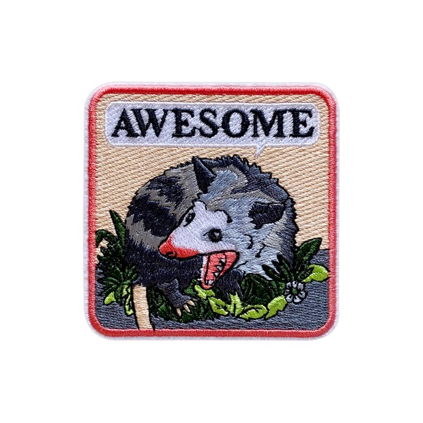 LEMEPINZ Awesome Possum Patch, Size 3 Inches Iron On Funny