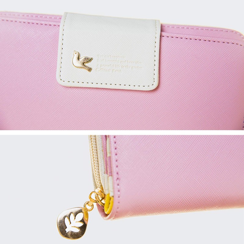 Donally Wallet, Long Wallet, Round Zipper, Bifold Girls, Women's, light