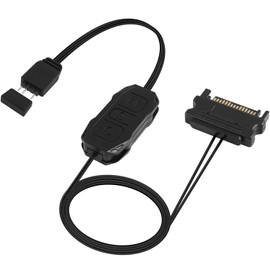 HATMINI 5V 3PIN ARGB Controller，SATA Power Supply ARGB Light Stripe Remote ControllerBuilt-in Light Mode,Manual Control of Light Effects,for Motherboards OR DIY ARGB Devices Etc