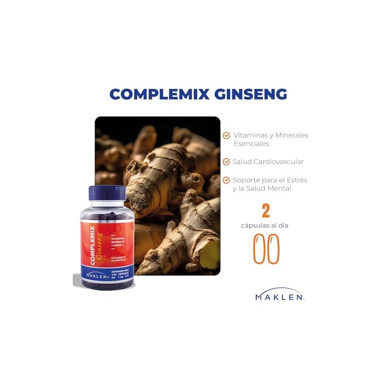 GINSENG MULTIVIT - Maklen Multivitaminico con Ginseng y Omega 3