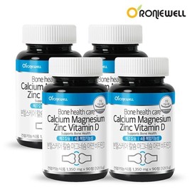 Roniwell 로니웰 본헬스케어 칼슘 마그네슘 아연 비타민D 90정 x 4개 Roniwell Bone Healthcare Calcium Magnesium Zinc Vitamin D 90 Tablets x 4 Packs