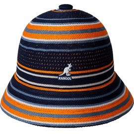 Kangol Clubhouse Stripe Casual - Navy/Electric Kumquat/L Bucket Hat
