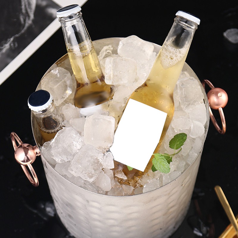 3L Portable Stainless Steel Ice Bucket Container Champagne Barrel with