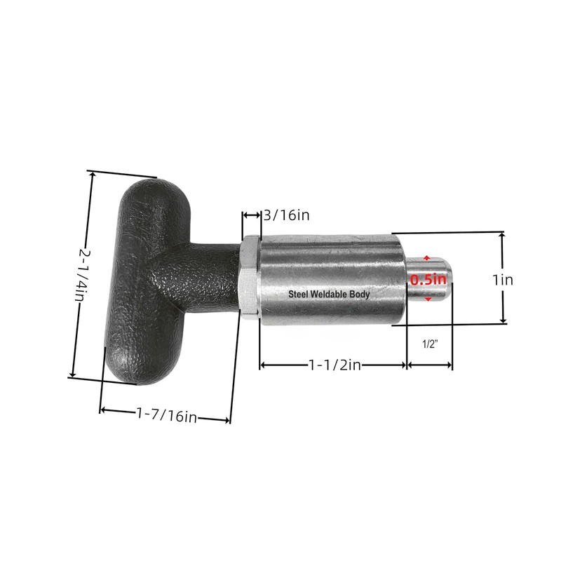 T Handle Locking Spring Loaded Pull Pin /Pop Pin 1/2"