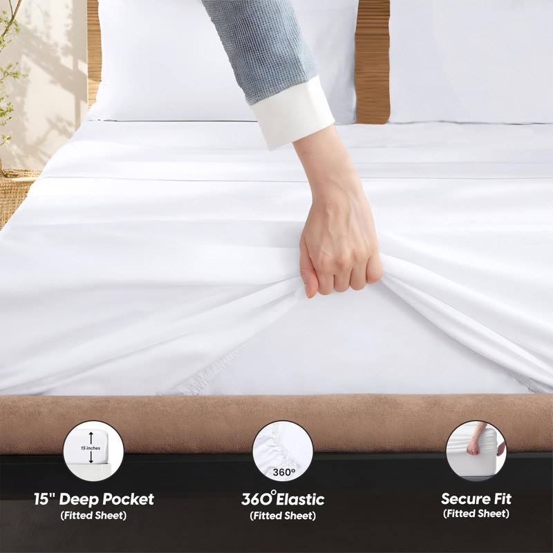 SGI bedding Luxury 4 Piece 100% Supima Cotton Sheets King