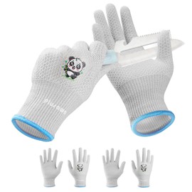Plusawa 2 Pairs Kids Cut Resistant Gloves Suitable for Outdoor Cycling Gardening Crafts etc (Grey, L)