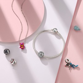 Symreite April Birthstone Charm 925 Sterling Silver Birthday Bead Charms Jewellery Gifts Compatible with European Bracelets for Women