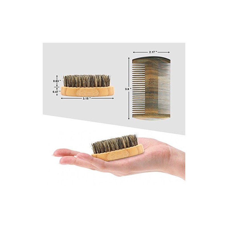 Beard Comb & Beard Brush Kit for Men - Handmade