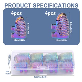 8 Pcs Sewing Thimbles, Sewing Thimble Finger Protector, Fingertip Thimble Metal Dazzle Color Adjustable Metal Sewing Thimble Rings, Sewing Quilting Craft Accessories DIY Sewing Tools (2 Sizes, S/M)