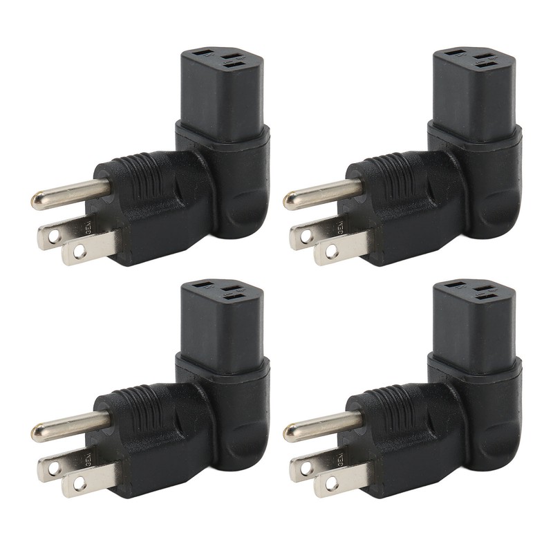 4pcs for NEMA 5‑15P to IEC320 C13 Converter 90 Degree