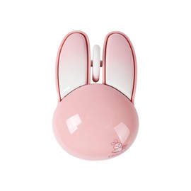 Wireless Compact Silent Mouse, Cute Animal Rabbit Shape, Wireless Mouse, 1200 DPI, 2.4GHz, Plug and Play, Wireless Optical Mouse with USB Nano Receiver for Computer, Laptop, School, Home Office (Pink)