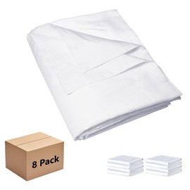 Bulk King Flat Sheets Only, White 8 Pack Quick Sort Top Bed Sheet, Color-Coded Hem Threads, Wrinkle-Free Shrinkage Durable Microfiber Hotel Motel Airb&bs Essentials for Hosts, 105"x102"
