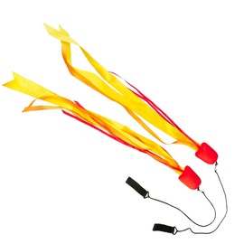 Pyro Pixies Elemental Ribbon Poi and Cascade Juggling Bag - Beginner Practice Ribbon Tail Poi Set (Fire)