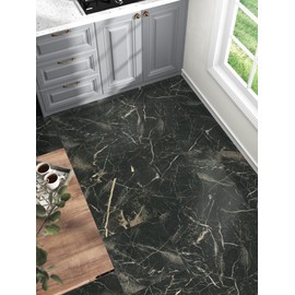 Wallderful 20 Pack Black Marble Peel and Stick Floor Tile Self Adhesive Vinyl Flooring Tile Sticker Waterproof Stick on Floor Tiles Marble Tiles 12x12 inch Garage Floor Kitchen Laundry Room Bathroom