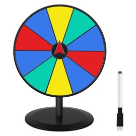 Pionites Prize Wheel Spinner 8 Inch Spinning Roulette Wheel of Fortune Spin with Dry Erase Marker for Engaging Home Parties, Trade Show, Carnival Events,Party Birthday Wedding Housewarming
