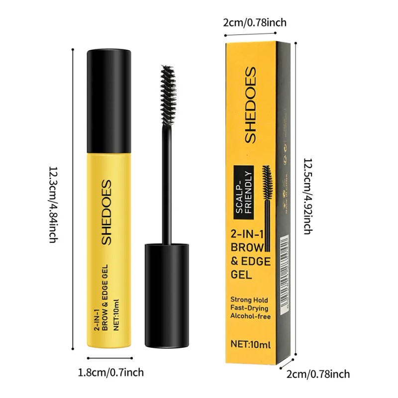 Gel Fijador 2en1 Cejas Y Bordes Cabello 10mlx2pc Shedoes