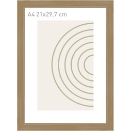 accent by nielsen 21 x 29.7 cm (A4) Wooden Oak Photo Frame Document Frame for Hanging Portrait & Landscape Format Real Glass Velino