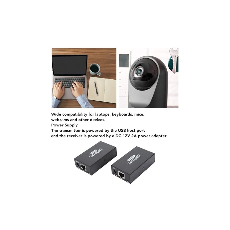 USB Extender Over Ethernet RJ45 LAN Extension with 4 USB