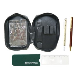 EXPVC-NSR-708W-403 Chuck Type Case Imprint Mat with Magnifier Included, Sliding Measure Indicator Rod and Wooden Axis Rotation 403 Ballpoint Pen Set