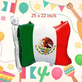 14Pcs Mexican Independence Day Party Balloons Mexico Flag Foil Balloons Viva Mexico Mylar Balloons for Mexican Dia De La Independencia Fiesta Themed Birthday Party Supplies