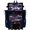 Boombah Rolling Superpack Baseball/Softball Gear Bag - Telescopic Handle - Holds 4 Bats - Wheeled Version - Razor Navy/Red/White