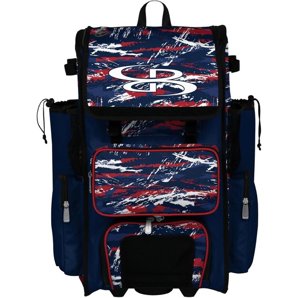 Boombah Rolling Superpack Baseball/Softball Gear Bag - Telescopic Handle -