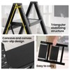 FAHKNS Black 2 Step Ladder, Aluminum Light Folding 2 Step